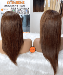 12 Inches Brown Natural Color Bone Straight Hair Lace Frontal 13x4 Inches Wigs