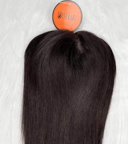 5x5 Inches Mono With PU Coated #1 Color 130% density Hair Topper