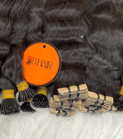 Natural Wavy Normal Tape in Hair Extensions Natural Black Color