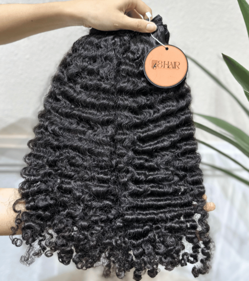 Raw Burmese Curly Hair Bundles Natural Black Color