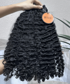 Raw Burmese Curly Hair Bundles Natural Black Color