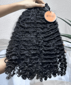 Raw Burmese Curly Hair Bundles Natural Black Color