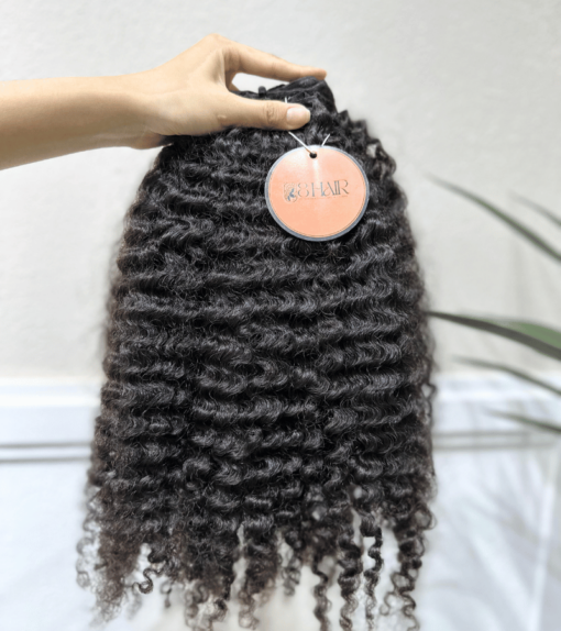 Raw Kinky Curly Hair Bundles Natural Black Color