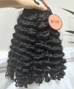 Raw Loose Curly Hair Bundles Natural Black Color