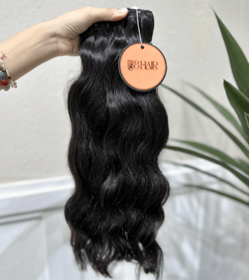 Raw Natural Wavy 3 Hair Bundles Natural Black Color