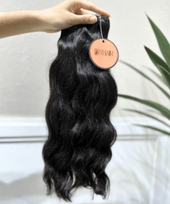 Raw Natural Wavy 3 Hair Bundles Natural Black Color