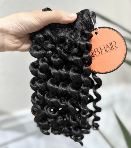 Remy Deep Curly Hair Bundles Natural Black Color