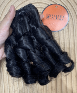 Remy Finger Curly Hair Bundles Natural Black Color