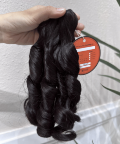 Remy Finger Curly Hair Bundles Natural Black Color