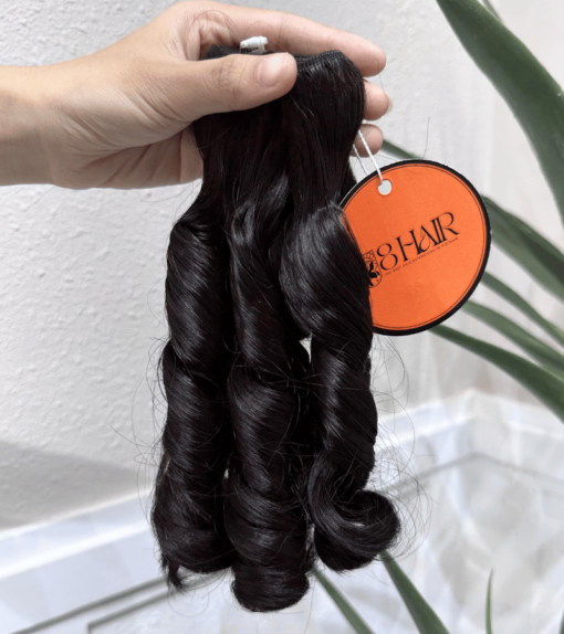 Remy Finger Curly Hair Bundles Natural Black Color