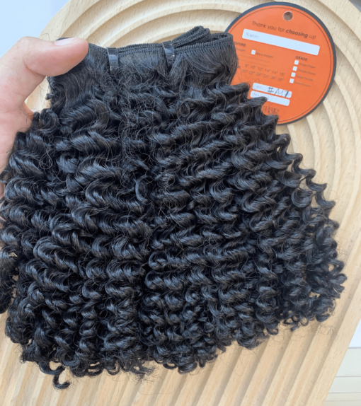 Remy Kinky Curly Hair Bundles Natural Black Color