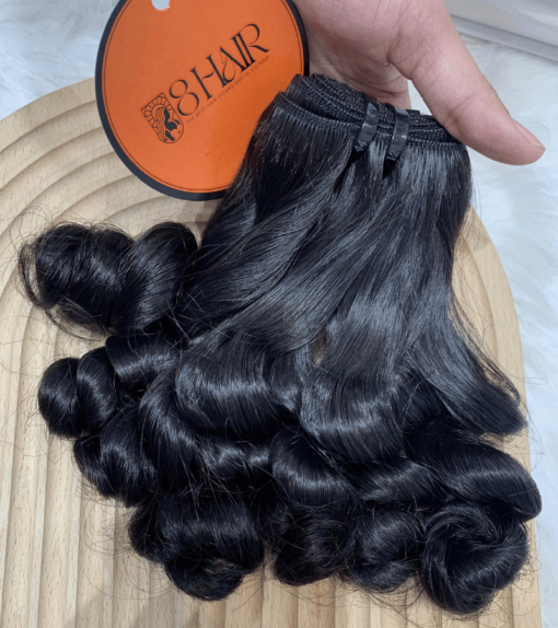 Remy Loose Curly 2 Hair Bundles Natural Black Color