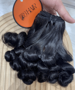 Remy Loose Curly 2 Hair Bundles Natural Black Color