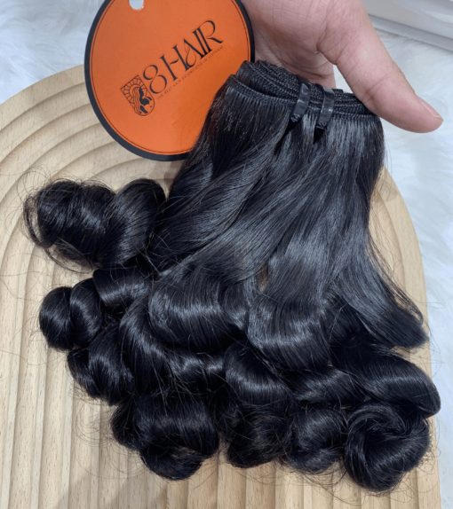 Remy Loose Curly 2 Hair Bundles Natural Black Color