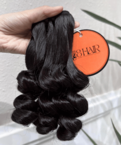 Remy Loose Curly 2 Hair Bundles Natural Black Color