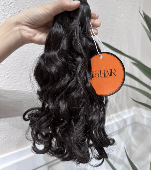 Remy Natural Wavy Hair Bundles Natural Black Color