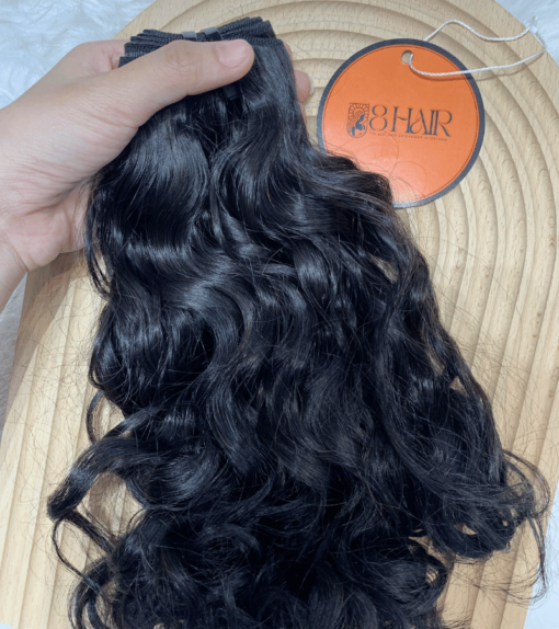 Remy Natural Wavy Hair Bundles Natural Black Color