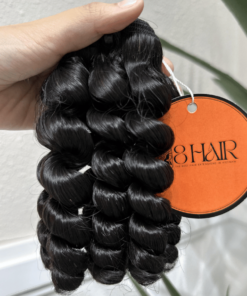 Remy Ring Curly Hair Bundles Natural Black Color