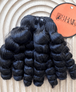 Remy Ring Curly Hair Bundles Natural Black Color