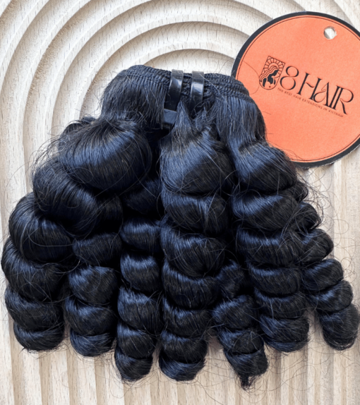 Remy Ring Curly Hair Bundles Natural Black Color