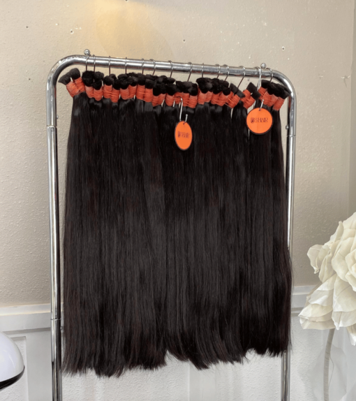 Straight Bulk Hair Extensions Natural Color Double Platinum Standard