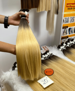 Straight Bulk Hair Extensions Ombre Blonde Color Super Premium Standard