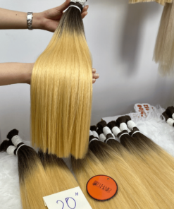 Straight Bulk Hair Extensions Ombre Blonde Color Super Premium Standard