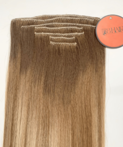 Straight Clip in Hair Extensions Ash Blonde Mix Platinum Blonde Ombre Color