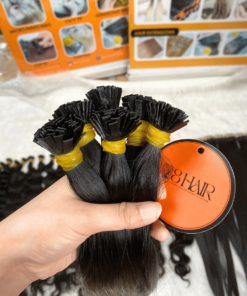 Straight Flat Tip Hair Extensions Natural Black Color