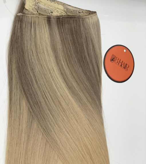 Straight Halo Hair Extensions Golden Blonde Mixed Color