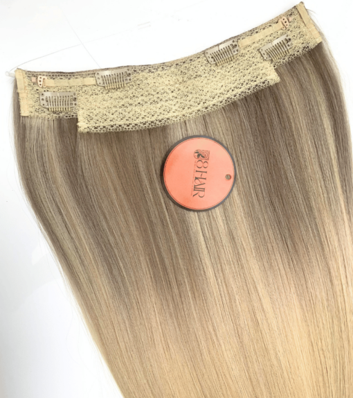 Straight Halo Hair Extensions Golden Blonde Mixed Color