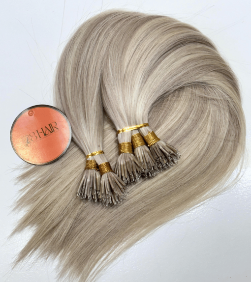 Straight Nano Ring Hair Extensions Viking Blonde Color