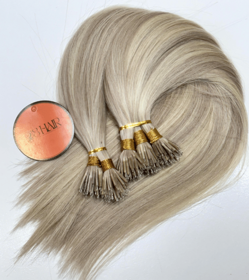 Straight Nano Ring Hair Extensions Viking Blonde Color