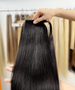 Straight Ponytails Hair Extensions Natural Black Color