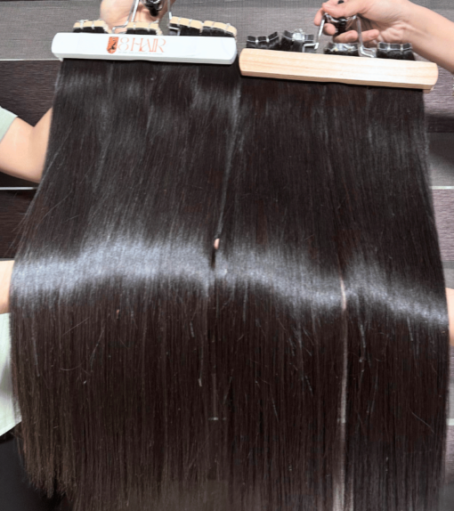 Straight Tape in Hair Extensions Natural Black Color