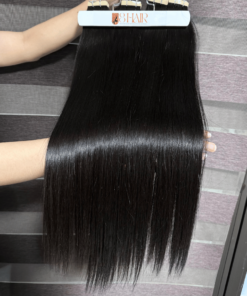 Straight Tape in Hair Extensions Natural Black Color