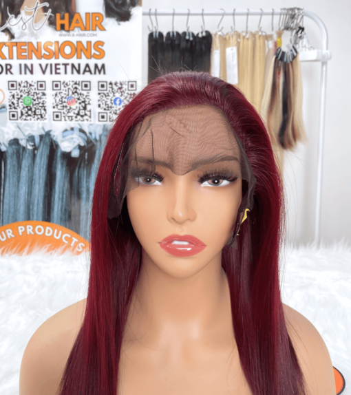 Ready To Ship Cheap Human Hair Lace Frontal 13x4 Inches Wigs C8 Color Bone Straight Hair