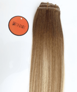 Straight Clip in Hair Extensions Ash Blonde Mix Platinum Blonde Ombre Color