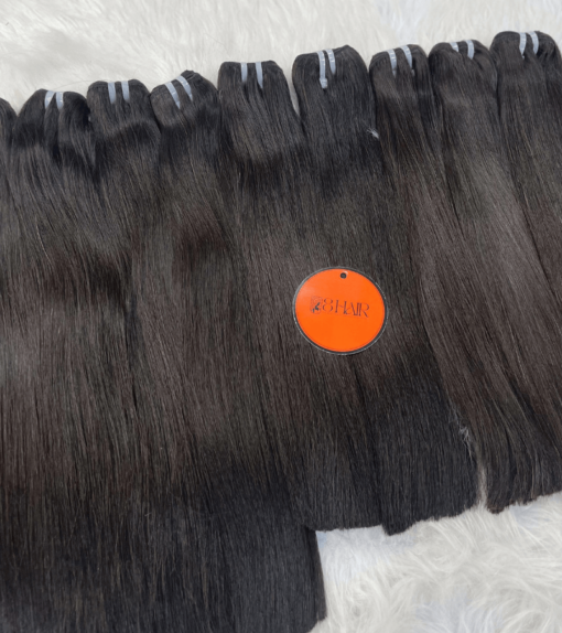 Remy Bone Straight Hair Bundles Natural Black Color