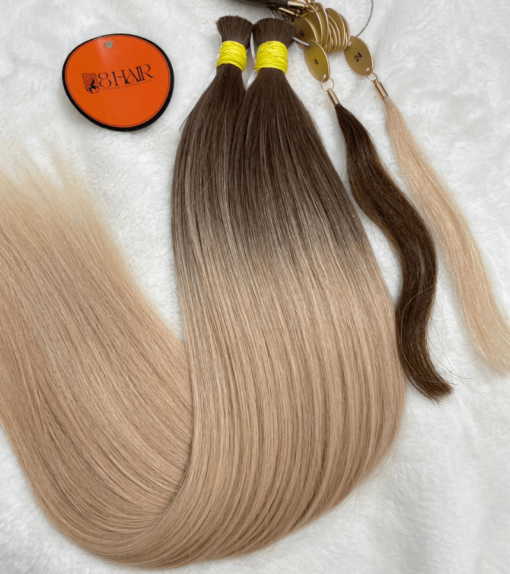 Straight Bulk Hair Extensions #24/4 Color